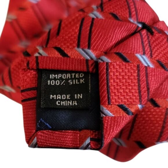 Jos. A. Bank Red and Black Geometric Tie - Picture 3 of 4